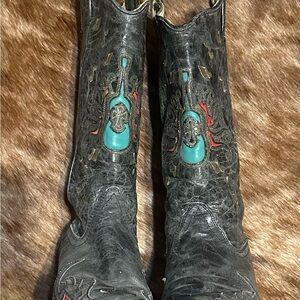 Vintage Weathered Black Corral Boots